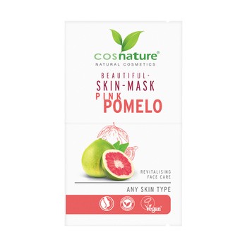 Cosnature, naturalna upiększająca maska do twarzy z różowym pomelo, 2 x 8ml