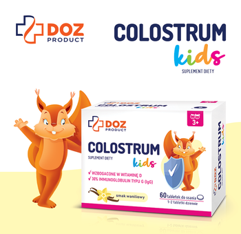 Doz Product Colostrum Kids, tabletki do ssania, smak waniliowy, 60 szt.