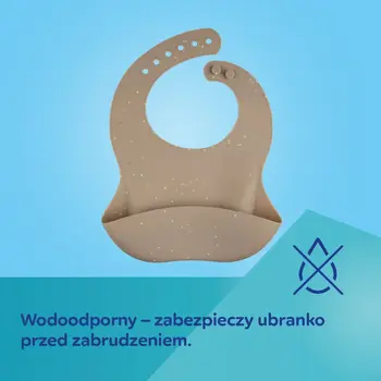 Canpol babies, śliniak silikonowy z kieszonką Dots, szary, 1 szt.