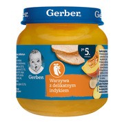 Gerber, warzywa z delikatnym indykiem, 5 m+, 125 g