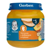 Gerber, warzywa z delikatnym indykiem, 5 m+, 125 g