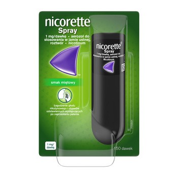 Nicorette Spray,1mg/ dawkę, aerozol do stosowania w jamie ustnej, 1 dozownik (150 dawek)
