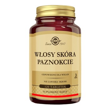 Solgar Włosy Skóra Paznokcie, tabletki, 120 szt.