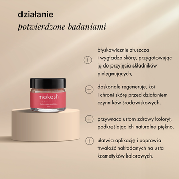 Mokosh, peeling do ust, malina, 15 ml