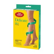 Pani Teresa Delicate, rozmiar S, czarne podkolanówki uciskowe CCL1, długie, palce zakryte, 1 para