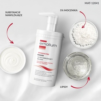 Emolium Intensive Pro, balsam ultra nawilżający, skóra sucha, wrażliwa i atopowa, 500 g