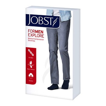 Jobst for Men Explore, rozmiar: II, czarne, podkolanówki uciskowe dla mężczyzn, CCL 1, 1 para