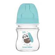 Canpol Easy Start Toys, butelka szerokootworowa, antykolkowa, niebieska, 120 ml