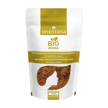 Orientana Bio Henna, naturalna roślinna odżywka do włosów krótkich i półdługich, bezbarwna, 50 g