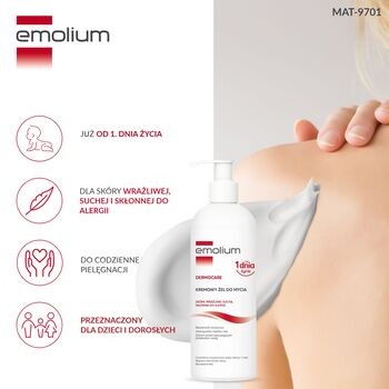 Emolium Dermocare, kremowy żel do mycia, 400 ml