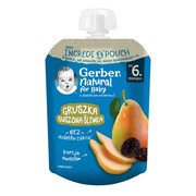 Gerber Natural, Deserek Gruszka suszona śliwka, tubka, 6 m+, 80 g