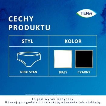 Tena Silhouette Plus, majtki chłonne, Black, rozmiar M, 12 szt.