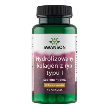 Hydrolizowany kolagen z ryb typu I, 400 mg, kapsułki, 60 szt.