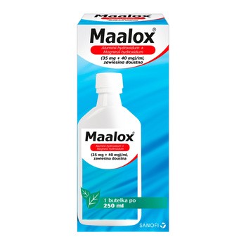Maalox, (35 mg+40mg)/ml, zawiesina doustna, 250 ml