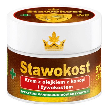 Stawokost, krem z olejkiem z konopi i żywokostem, 5% CBD, 50 ml