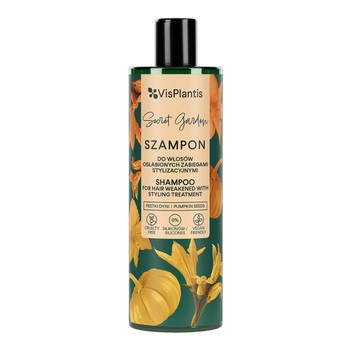 Vis Plantis, szampon do włosów osłabionych zabiegami stylizacyjnymi, pestki dyni, pszenica, owies, 400ml