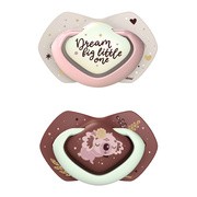 Canpol Babies, smoczek silikonowy symetryczny, light touch, Sleepy Koala, pink, 0-6 m, 2 szt.