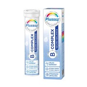 Plusssz B-Complex Neuro Balance, tabletki musujące, smak pomarańcza-brzoskwinia, 20 szt.