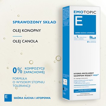 Emotopic, hydro-micelarny szampon kojący, 250 ml
