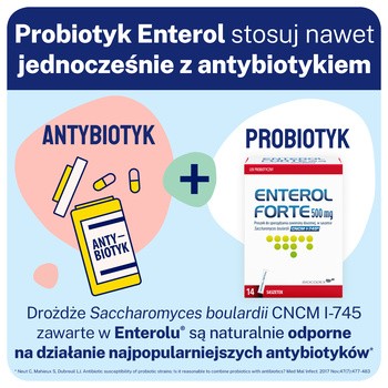 Enterol Forte, 500 mg, proszek do sporządzania zawiesiny doustnej, 14 sasz.
