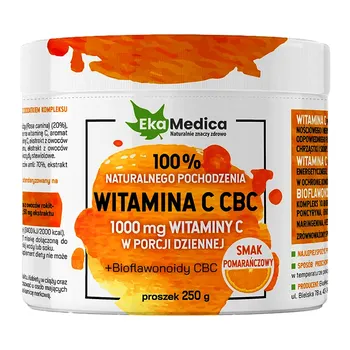 EkaMedica, Witamina C CBC, smak pomarańczowy, proszek, 250 g