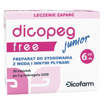 Dicopeg Junior Free, proszek na zaparcia dla dzieci, saszetki, 30 szt.
