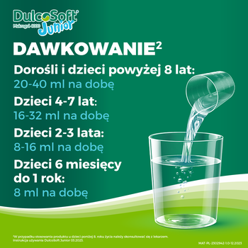 Zestaw 2x DulcoSoft Junior, roztwór doustny na zaparcia u dzieci, 100 ml