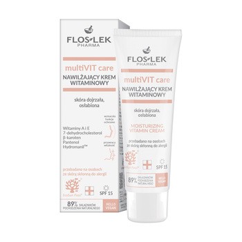 Flos-Lek multiVIT care, nawilżający krem witaminowy SPF 15, 50ml