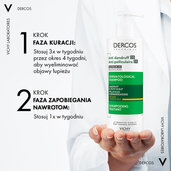 Vichy Dercos, szampon przeciwłupieżowy, włosy suche, 390 ml