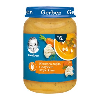 Gerber, wiosenna zupka z indykiem i koperkiem, 6 m+, 190 g