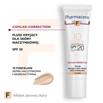 Pharmaceris F, fluid kryjący dla skóry naczynkowej, Porcelain 10, 30 ml