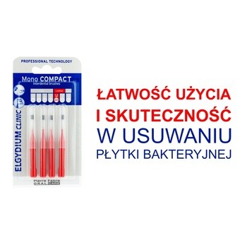 Elgydium Clinic Mono Compact 4, szczoteczka międzyzębowa, 4 szt.