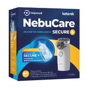 NebuCare Secure+, zestaw do nebulizacji, nebulizator, 1 szt. + sól fizjologiczna, 40 szt.