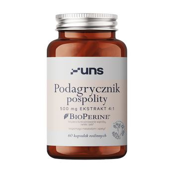 Uns Podagrycznik pospolity + Bioperine, kapsułki, 60 szt.