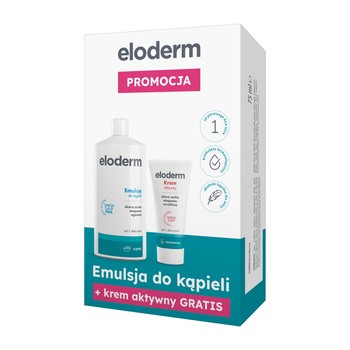 Zestaw Eloderm, emulsja do kąpieli, 400 ml + krem aktywny, 75 ml
