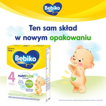 Bebiko Junior 4 NUTRIflor Expert, odżywcza formuła na bazie mleka, powyżej 2. roku życia, proszek, 350 g