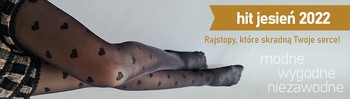 Veera Fashion, rajstopy wzorzyste, 70 DEN, czarne w serca, rozmiar M