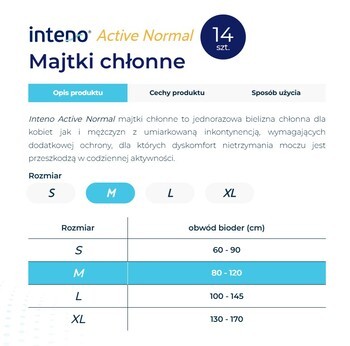 Inteno Active Normal, majtki chłonne, rozmiar M, 10 szt.