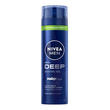 Nivea Men, żel do golenia z aktywnym węglem, Deep, 200 ml