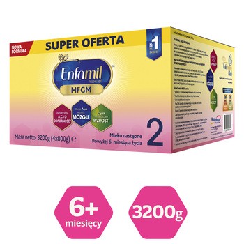 Enfamil Premium MFGM 2 mleko modyfikowane, następne, w proszku, 3200 g (4 x 800 g)