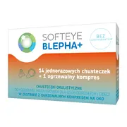 Softeye Blepha+, chusteczki okulistyczne, 14 szt. + kompres