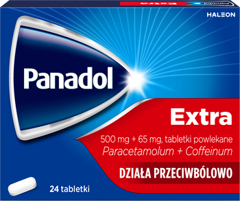Panadol Extra, 500 mg + 65 mg, tabletki powlekane, 24 szt.