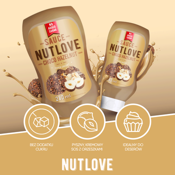 Allnutrition Nutlove Sauce Choco Hazelnut, smak kakaowo-orzechowy, 280 g