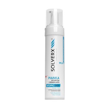 Solverx Atopic Skin, pianka do mycia i demakijażu twarzy i oczu, 200 ml