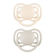 Canpol Babies, smoczek silikonowy DentalAir 0-6 m symetryczny, beż, 2 szt.