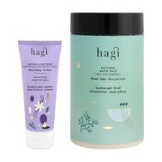 Zestaw Hagi, Boso po Mchu, naturalna sól do kąpieli, 460 g + Na śliwki, balsam do ciała wygładzający, 75 ml
