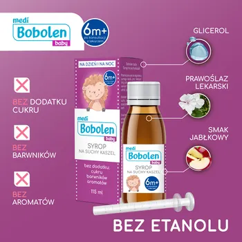 Bobolen Baby, syrop na suchy kaszel dla dzieci, 115 ml
