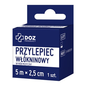 DOZ PRODUCT Uniwersalny przylepiec włókninowy, 5 m x 2,5 cm, 1 szt.