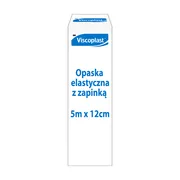 Viscoplast, opaska elastyczna z zapinką, 5 m x 12 cm, 1 szt.