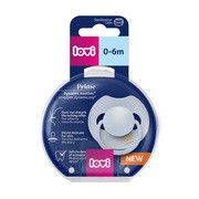 Canpol Lovi Prime, dynamiczny smoczek uspokajający silikonowy, 0-6 m Baby Blue, 1 szt.
